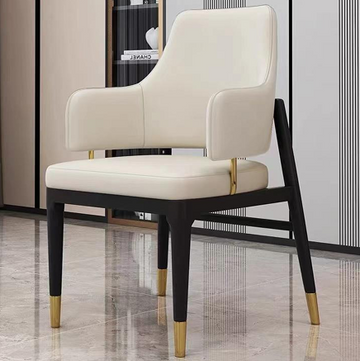 CHANEL-Inspired Armchair: Solid Wood & Gold-Tone Leather