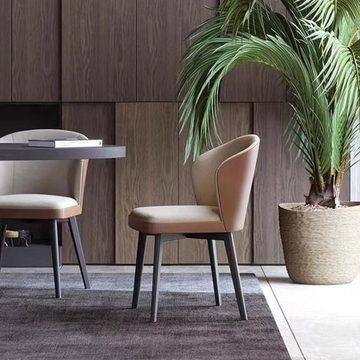 Modern Scandinavian Dining Chair - Solid Walnut & Carbon Steel