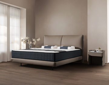 Modern Queen Bed & Nightstand Set - Neutral Upholstered Bed Frame with Storage