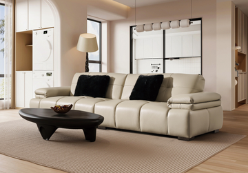 Modern 3-Seater Leather Sofa - 3060×1050×790mm Contemporary Living Room Centerpiece