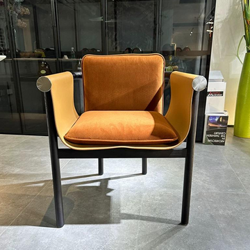 Terra Velvet Accent Chair: Ash Wood Frame & Brushed Gold Detail