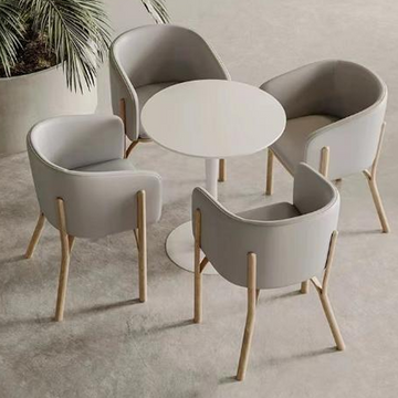 Modern Accent Chair - Light Gray Fabric with Carbon Steel Finish Legs