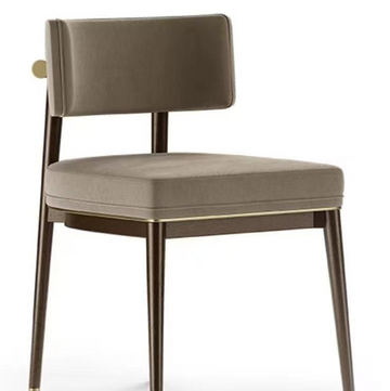 Classic Tapered-Leg Dining Chair - Solid Wood & Neutral Linen Upholstery