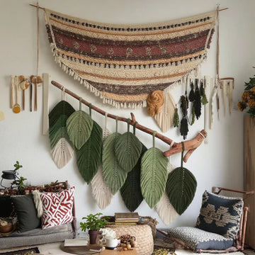 Leaf Boho Leaves Macrame Home Décor Decorative Hanging Wall Art Wall Decorations Tapestries Wall Decor for Home Luxury Living Room