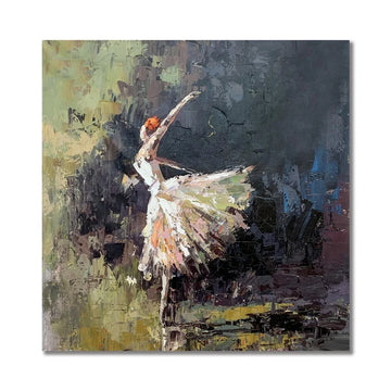 Modern Abstract Handmade Dancing Ballerina Ballet Dancer Girl Art Oil Painting on Canvas