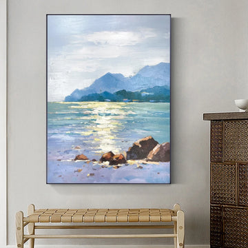 The Lake Painting Canvas Art Hand Painting Furniture Impression Sunset Landscape Abstract Seascape Hand Painted Painting