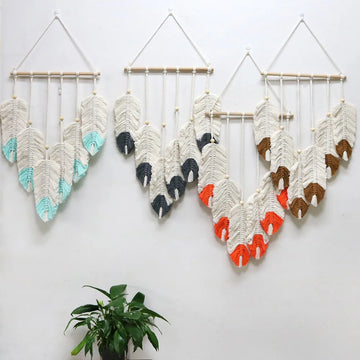 High Quality DIY Leaf Macrame Home Décor Decorative Hanging Wall Art Wall Decorations Wall Decor for Home Luxury Living Room