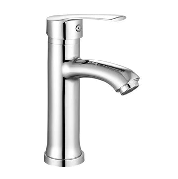 Brass Single Lever Deck Mounted Bathroom Basin Faucet Hot Cold Mixer Basin Tap