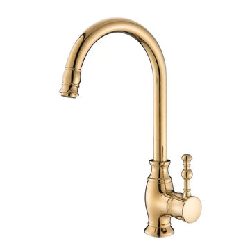 European Antique Golden Kitchen Washbasin Faucet Hot and Cold Copper Sink Kitchen Faucet