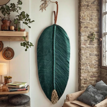 Boho Handmade Woven Leaf Macrame Home Décor Decorative Hanging Wall Art Tapestries Wall Decor for Home Wall Living Room