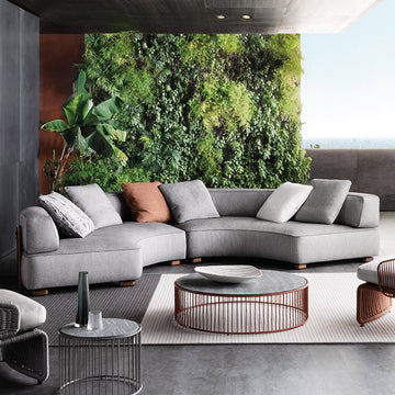 Outdoor courtyard teak sofa hotel outdoor designer garden Nordic homestay manor outdoor sofa combination