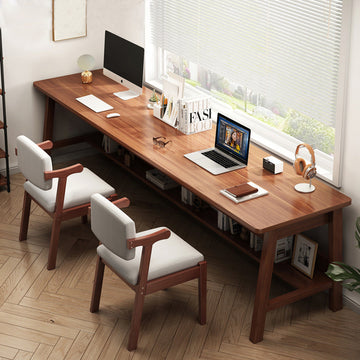 Long table against the wall Narrow table Rectangle desk Double desk Household computer desk Solid wood leg workbench