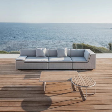 Villa courtyard leisure sofa simple design outdoor waterproof sunscreen hotel homestay rattan recliner furniture combination