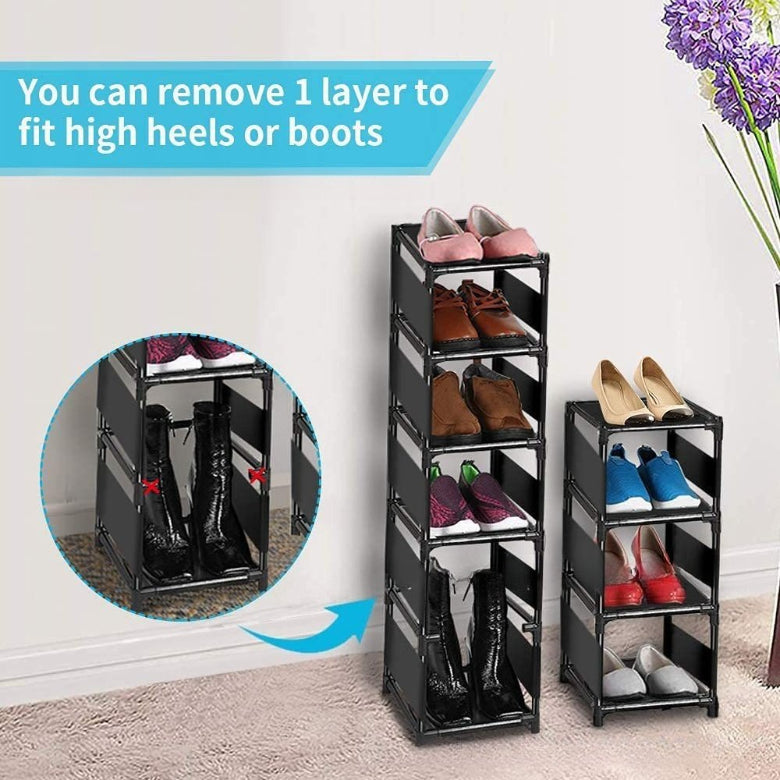 Cross-border hot-selling, non-woven fabric assembly folding narrow shoe rack, small shoe cabinet, small size storage rack, multi-functional shoe rack
