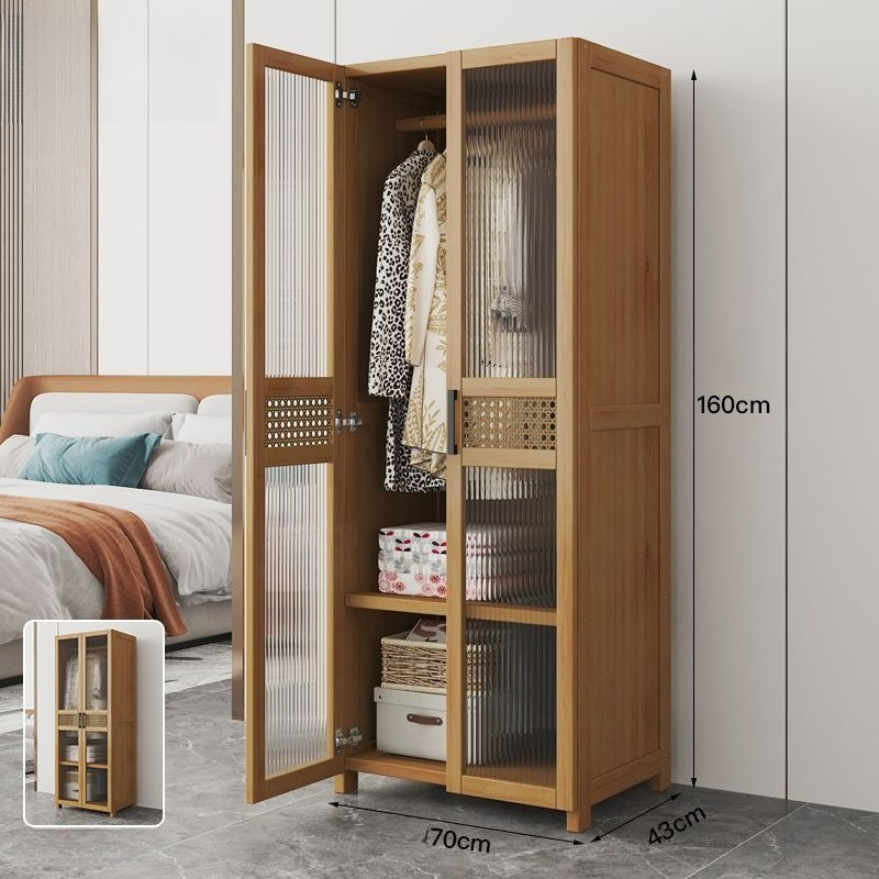 Wardrobe rental room simple and e****mical solid wood durable dormitory solid wood storage cabinet children's small apartment