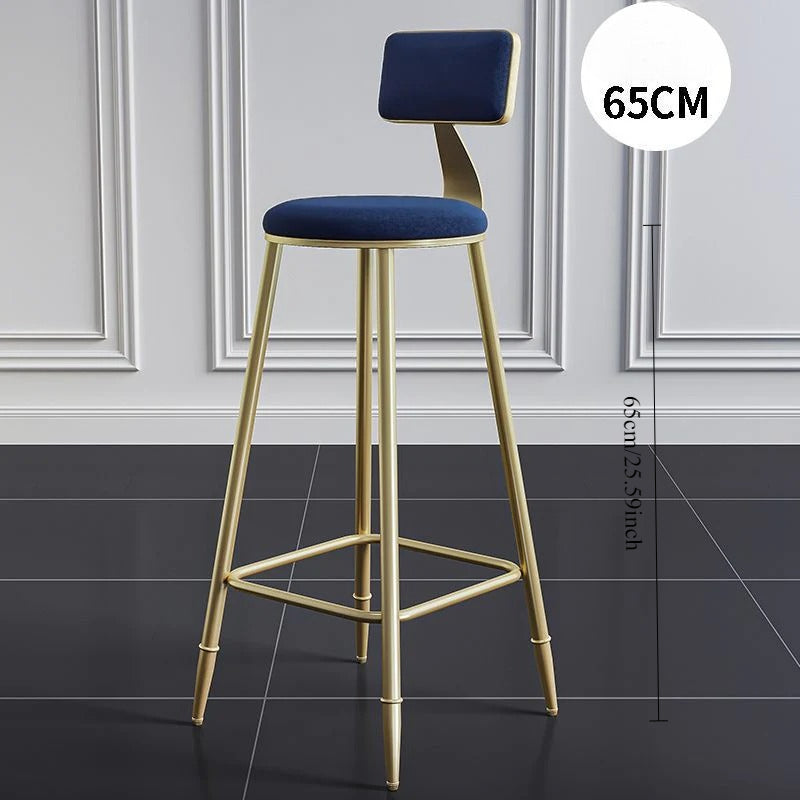 Wrought iron bar chair Modern simple home backrest Bar stool Bar chair High stool Nordic milk tea shop Front desk chair