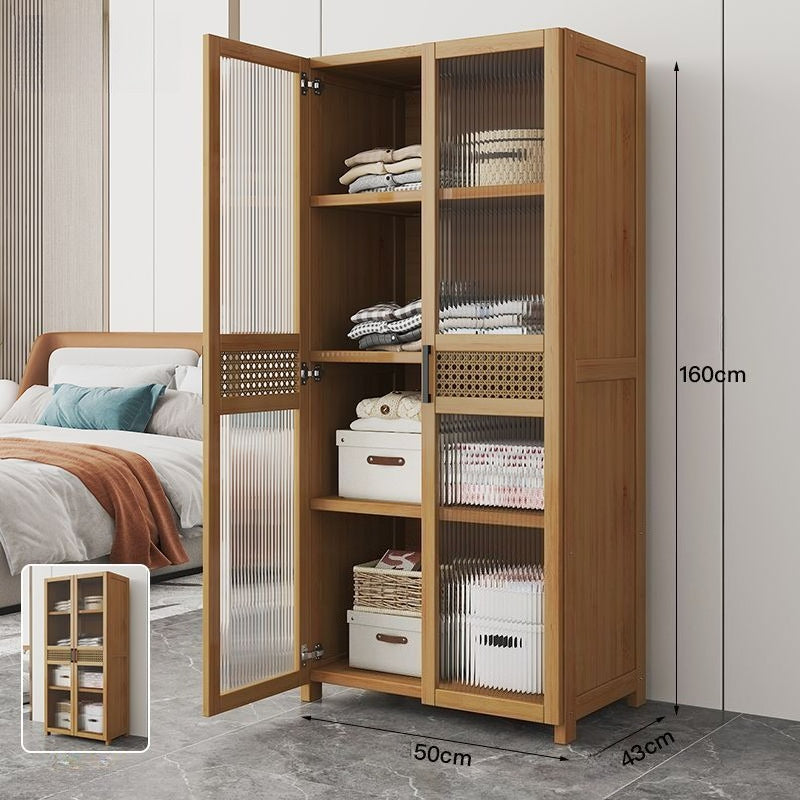 Wardrobe rental room simple and e****mical solid wood durable dormitory solid wood storage cabinet children's small apartment
