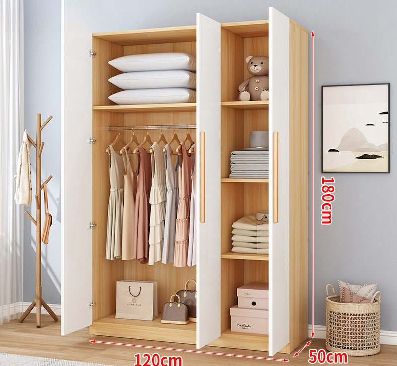 Wardrobe household bedroom rental room simple assembly e****mical granular plate small apartment storage cabinet wardrobe