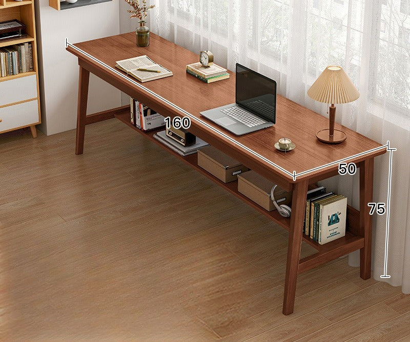 Long table against the wall Narrow table Rectangle desk Double desk Household computer desk Solid wood leg workbench
