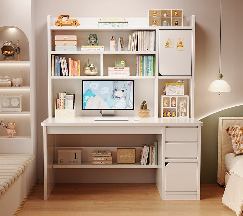 Desk bookshelf integrated computer desk desktop home student study desk and chair combination simple bedroom office writing desk