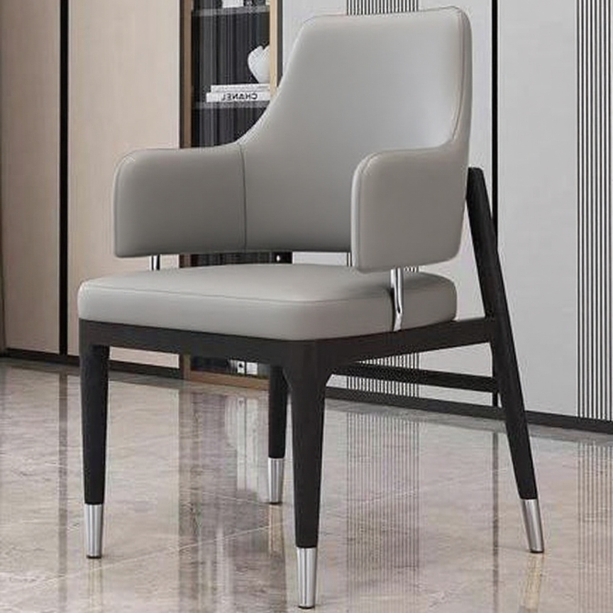 CHANEL-Inspired Armchair: Solid Wood & Gold-Tone Leather