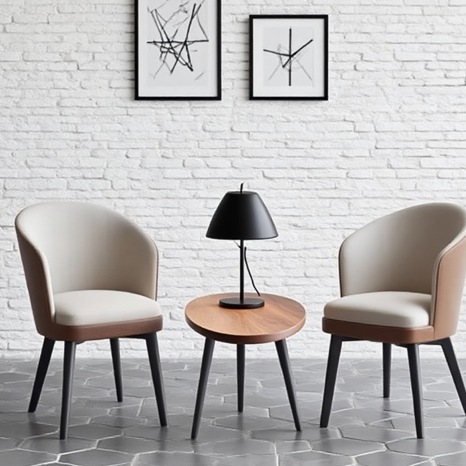 Modern Scandinavian Dining Chair - Solid Walnut & Carbon Steel
