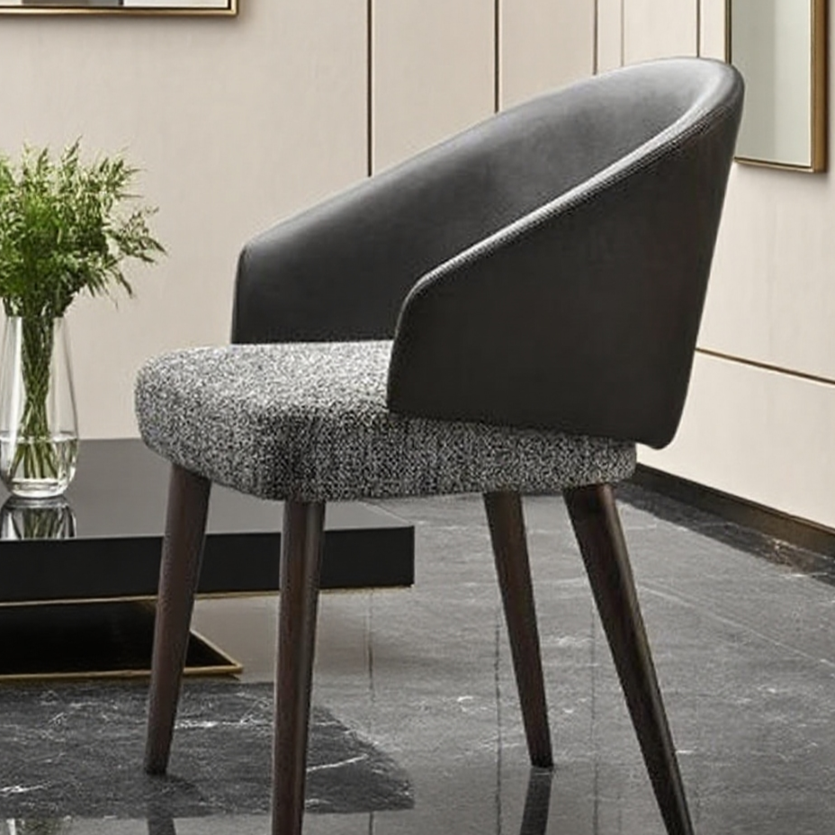 Modern Armchair - Walnut Frame & Cloud Gray Upholstery