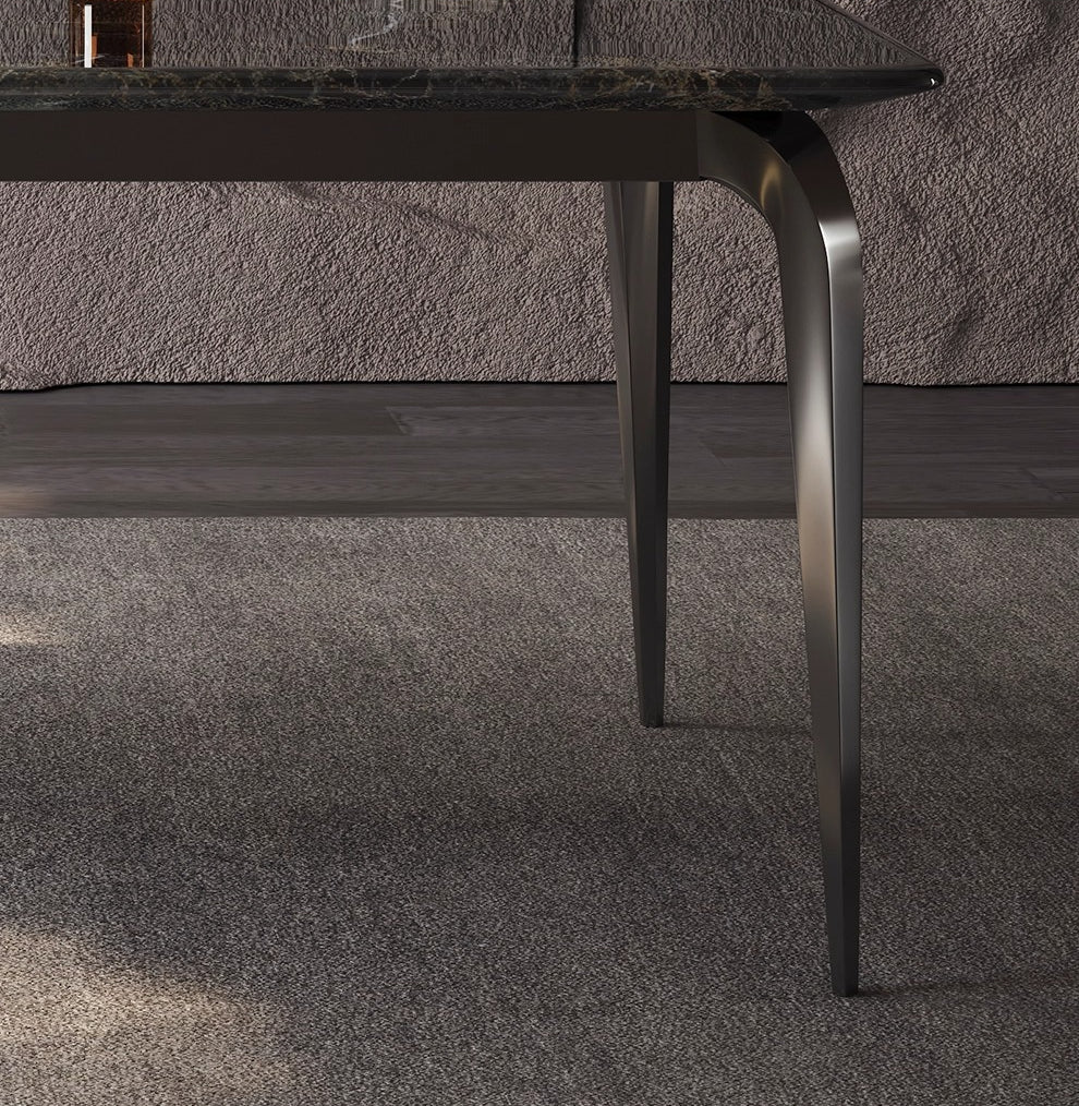 Modern simplicity 2025 new rectangular dining table and chair combination marble super crystal stone small apartment dining table