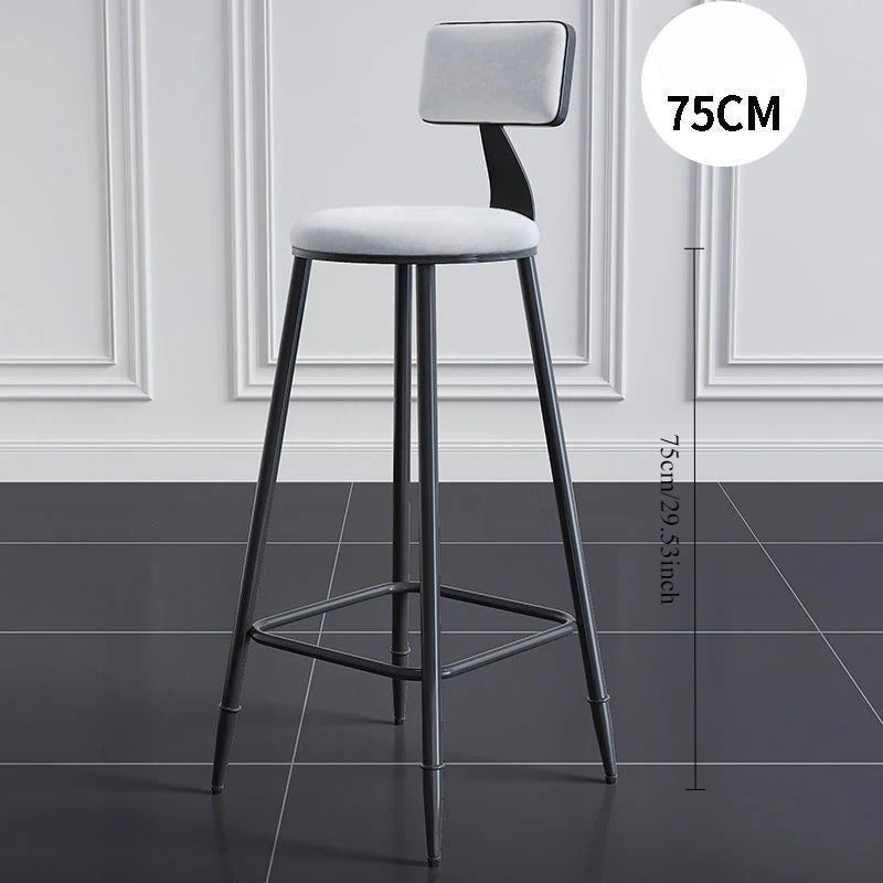Wrought iron bar chair Modern simple home backrest Bar stool Bar chair High stool Nordic milk tea shop Front desk chair