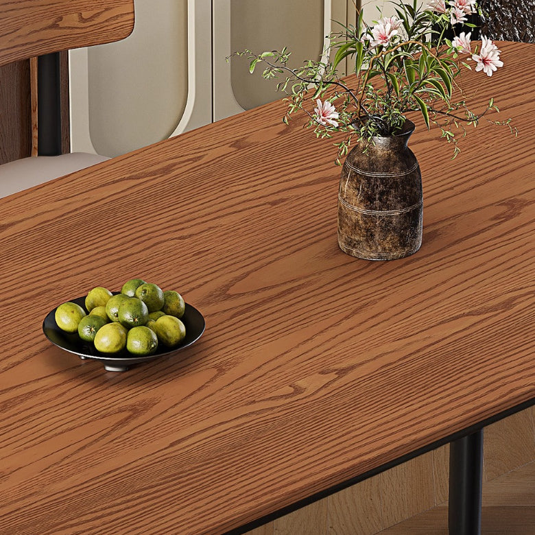 2025 new medieval solid wood dining table and chair combination household modern simple small apartment rectangular dining table