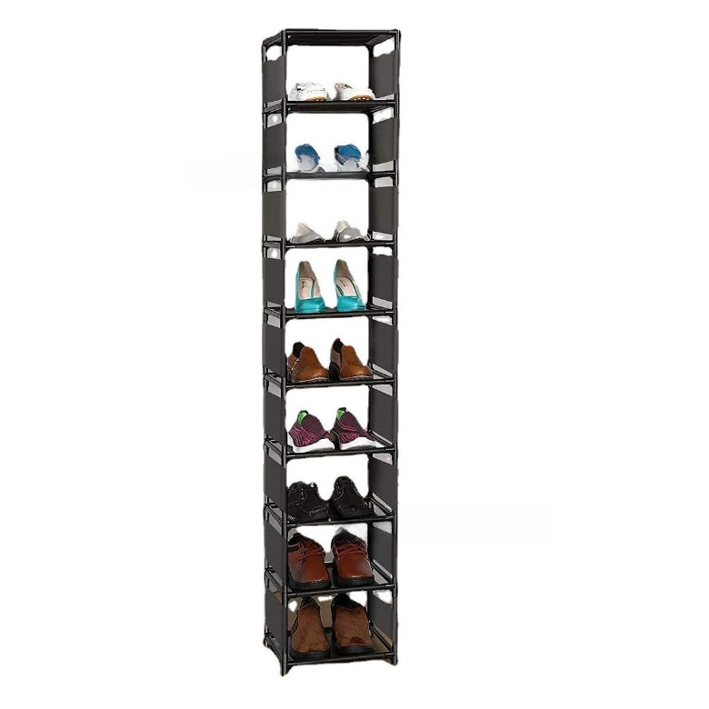 Cross-border hot-selling, non-woven fabric assembly folding narrow shoe rack, small shoe cabinet, small size storage rack, multi-functional shoe rack