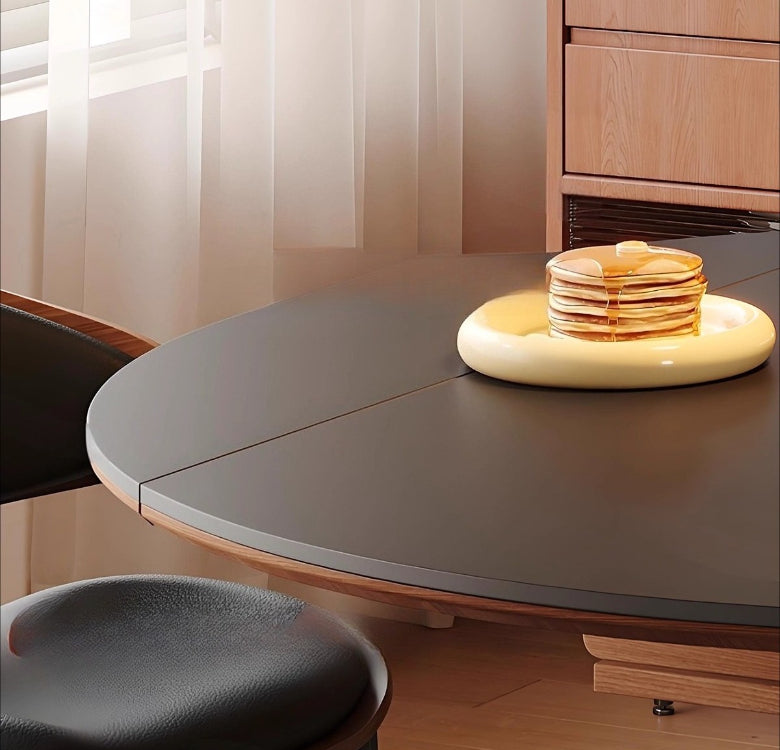 French medieval rock slab dining table household small apartment Berg table foldable Bauhaus function dining chair round table