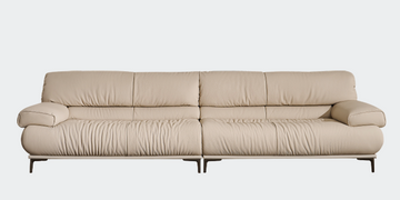 Modern Sofa and Armchair Set - Beige 3-Seater with Brown Accent Chair