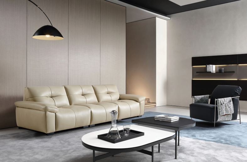 Modern 3-Seater Leather Sofa - 3150×1050×850mm Luxury Living Room Centerpiece