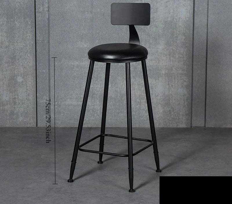 Wrought iron bar chair Modern simple home backrest Bar stool Bar chair High stool Nordic milk tea shop Front desk chair