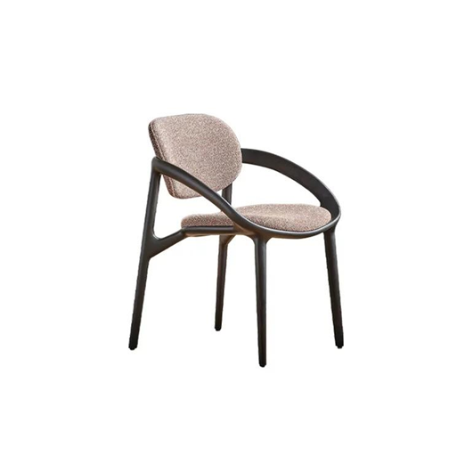 Minimalist Oak Armchair: Charcoal Frame & Grey Cloud Cushion