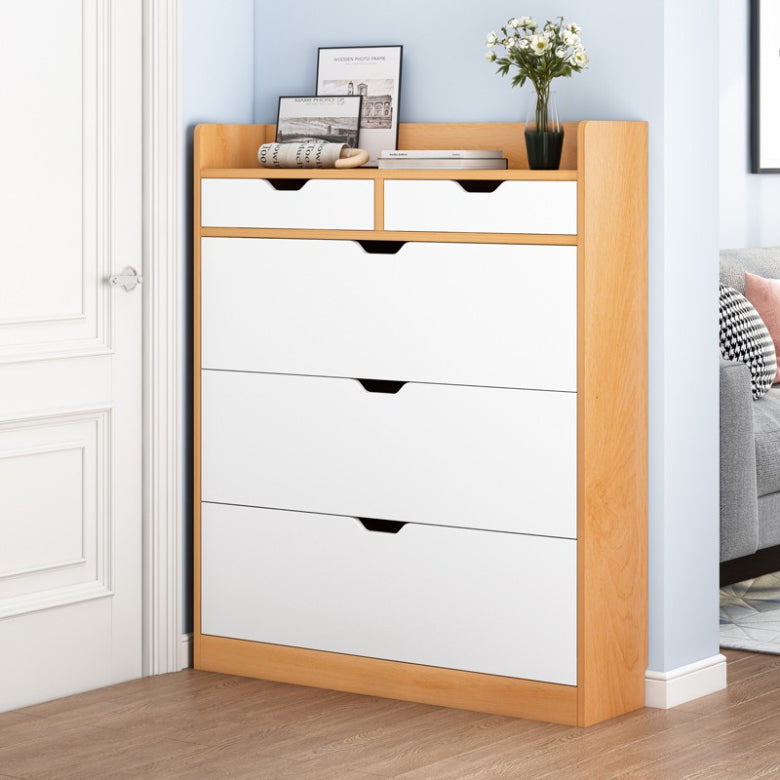 Tipping bucket shoe cabinet narrow and ultra-thin 17cm household e****mical door large-capacity entrance cabinet multi-layer simple storage shoe rack