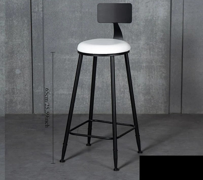 Wrought iron bar chair Modern simple home backrest Bar stool Bar chair High stool Nordic milk tea shop Front desk chair
