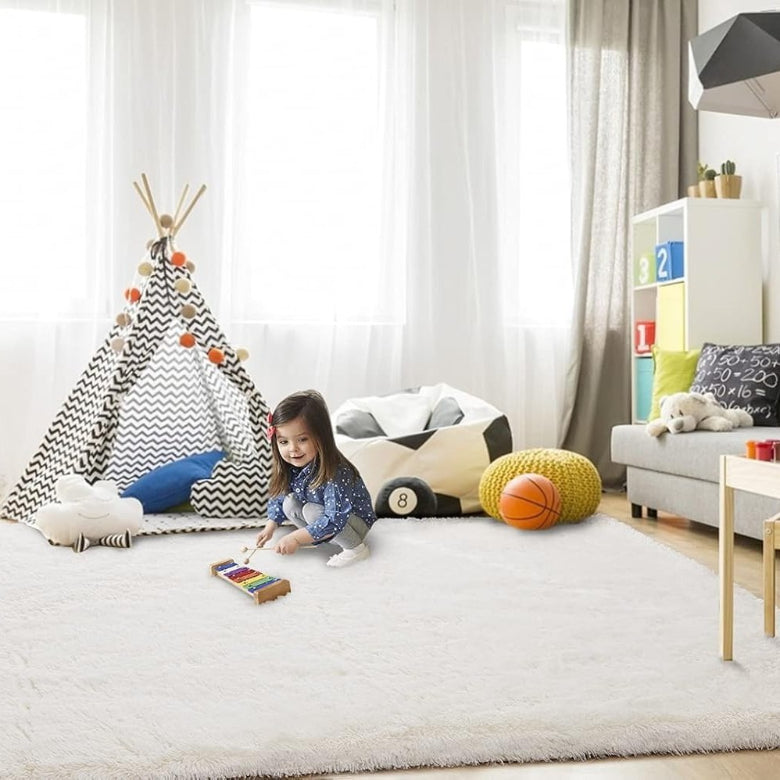 Bedroom carpet thickened, creamy wind girl bedside blanket plush dirt-resistant ins wind large area full room carpet