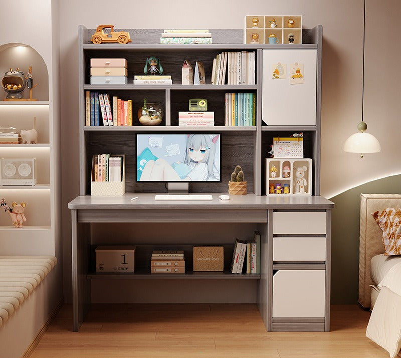 Desk bookshelf integrated computer desk desktop home student study desk and chair combination simple bedroom office writing desk
