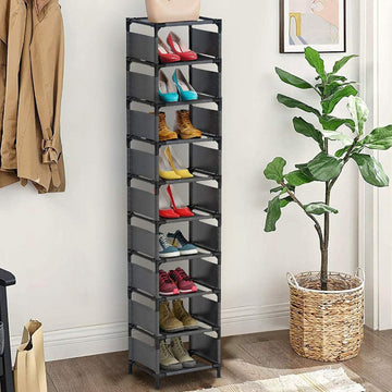 Cross-border hot-selling, non-woven fabric assembly folding narrow shoe rack, small shoe cabinet, small size storage rack, multi-functional shoe rack