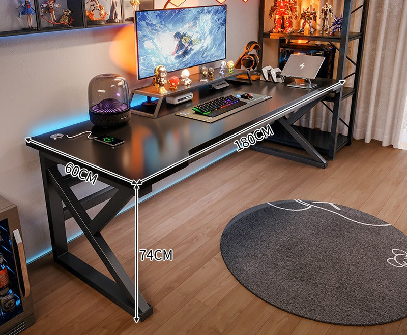 Computer desk desktop household carbon fiber e-sports table and chair set bedroom game table simple workbench desk