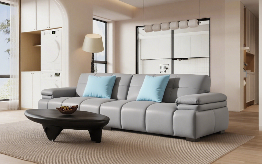 Modern 3-Seater Leather Sofa - 3060×1050×790mm Contemporary Living Room Centerpiece