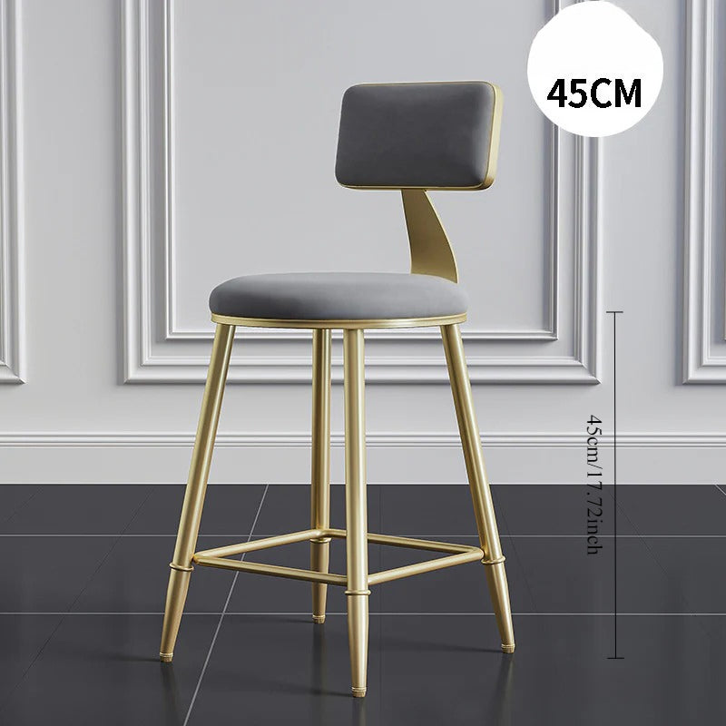 Wrought iron bar chair Modern simple home backrest Bar stool Bar chair High stool Nordic milk tea shop Front desk chair