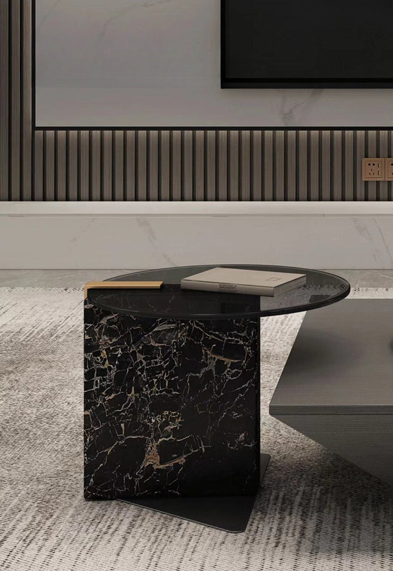 Italian light luxury living room coffee table side table combination modern simple square home minimalist small household shape surprising quiet wind new model