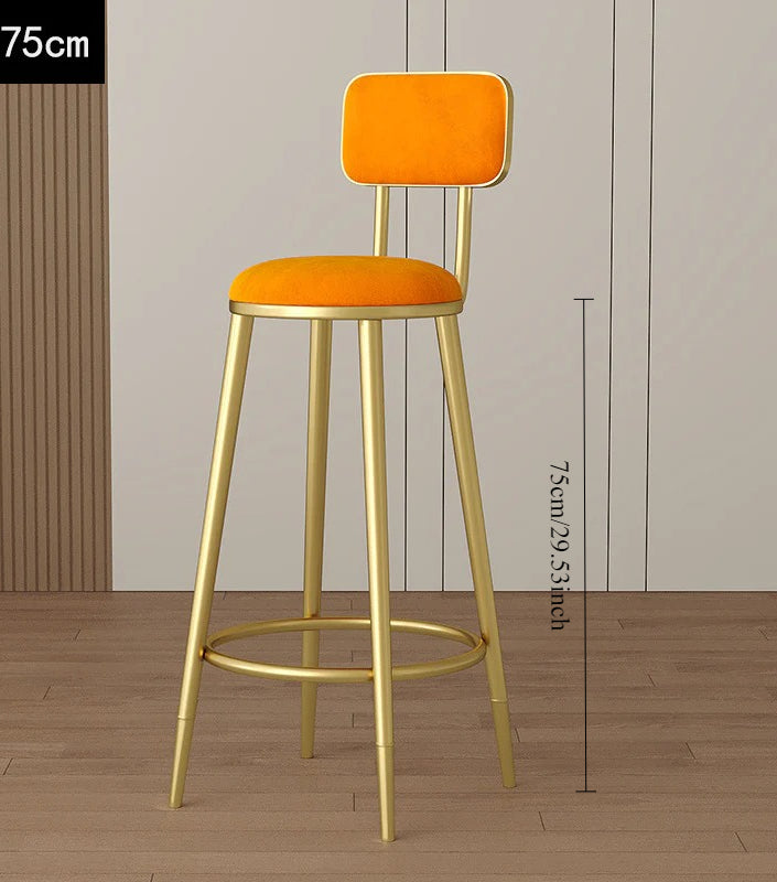 Home Bar Modern Stool Simple Tall Bar Nordic Wine Bar Chair Chair Gold Light Luxury Height Wrought Iron Back Chair