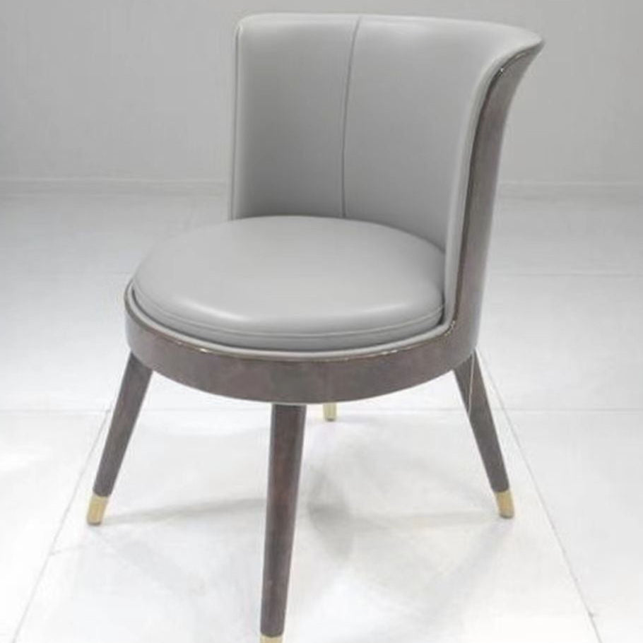 Regal Dining Chair - Brushed Steel & Oak with Gold-Tipped Legs
