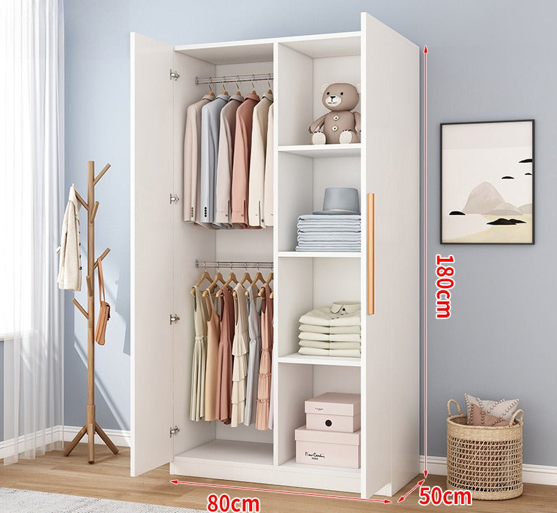 Wardrobe household bedroom rental room simple assembly e****mical granular plate small apartment storage cabinet wardrobe