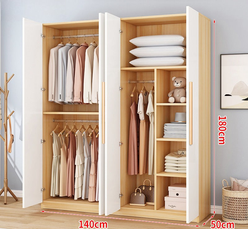 Wardrobe household bedroom rental room simple assembly e****mical granular plate small apartment storage cabinet wardrobe
