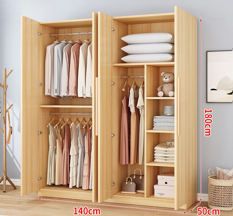 Wardrobe household bedroom rental room simple assembly e****mical granular plate small apartment storage cabinet wardrobe